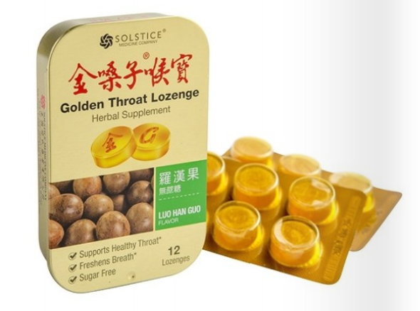 金嗓子喉靌罗汉果味无蔗糖 Golden Throat Lazenge Luo Han Guo - 12 tablets